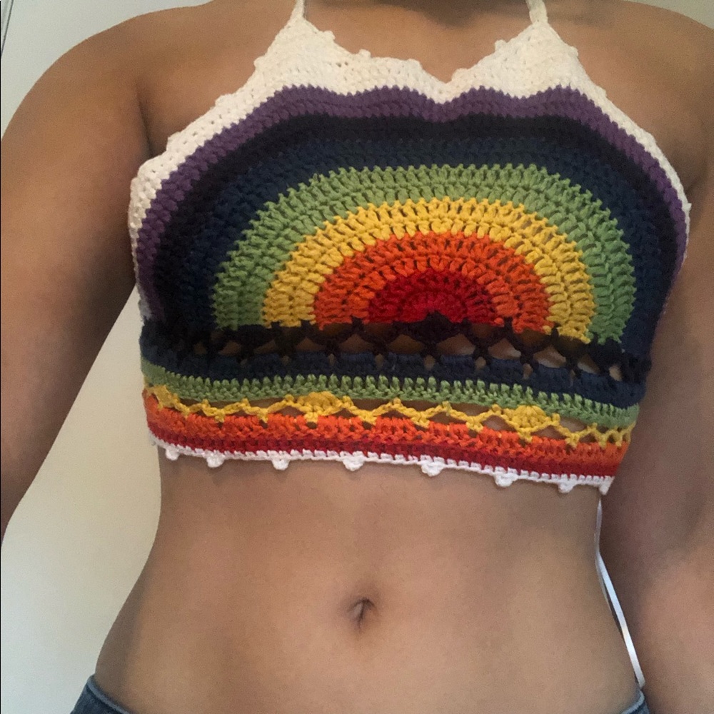 Bundle Rainbow crop top and jean short shorts